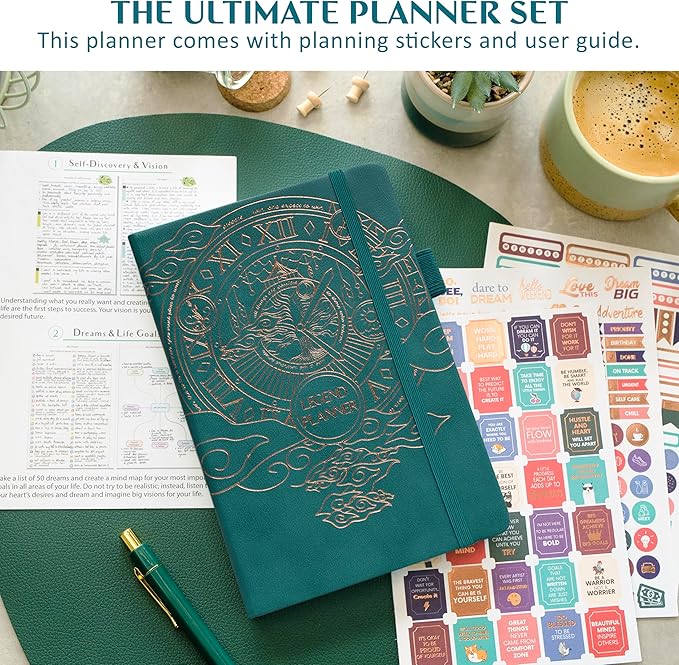 Legend Planner Jan 2026 – Jan 2027 Dated Weekly & Monthly Planner to Hit Your Goals, Increase Productivity & Live Happier. Organizer Notebook & Productivity Journal. A5 Hardcover (Dark Teal)