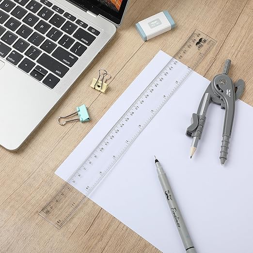 Mr. Pen- Bulk Plastic Rulers, 12 Inch, 50 Pack, Easy-to-Read Markings, Scratch-Resistant Design, Durable Clear Ruler for Crafting Office & School, School Supplies, Bulk Rulers Set, Measuring Tools