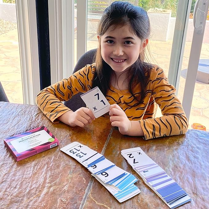 Think Tank Scholar Multiplication Flash Cards (150 Facts) Times Tables Flashcards - All Facts 1-12 for Kids in 3rd, 4th, 5th, 6th Grade - 6 Math Games & Teaching Methods for Classroom/Homeschool