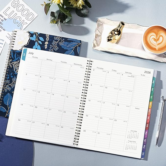 Planner 2026-2027 - Academic Planner 2026-2027, Jul 2026 - Jun 2027, Planner Weekly and Monthly, 8.5" x 11", Monthly Tabs, Twin-Wire Binding, Holidays, Back Pocket, Habit Tracker