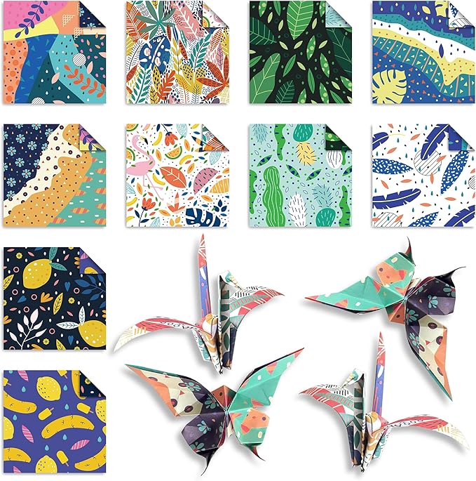 Origami Paper 6x6 Double Sided 50 Sheets 10 Colors origami kit Japanese Chiyo Square Craft Kits Easy Fold Arts Crafts DIY Handwork Mild Fresh