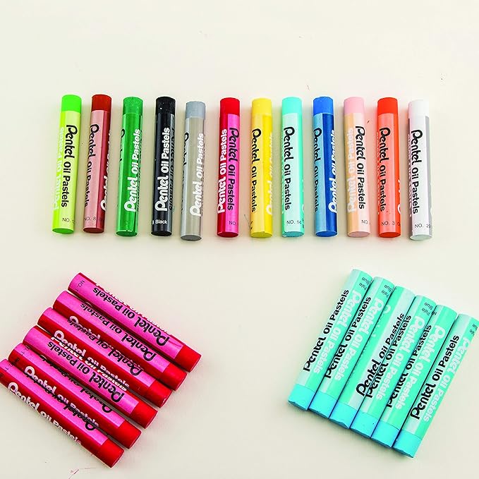 Pentel Arts Oil Pastels, 16 Color Set (PHN-16)(Pack of 96, 1536 Count Total)