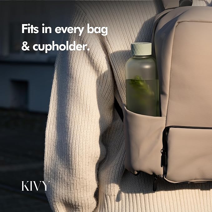 KIVY Slim Water Bottle 32oz [Lightweight & Shatterproof] - Reusable Tritan Water Bottle - Leak Proof Water Bottle for Women & Men - No Spill - Dishwasher Safe - Black