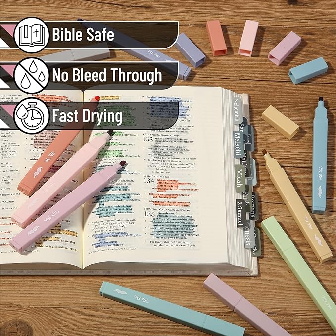 Mr. Pen- Aesthetic Bible Highlighters No Bleed Through, 10 Pack, Retro Colors, Cute Highlighter for Journaling Supplies and School Accessories, Bible Highlighters and Pens No Bleed