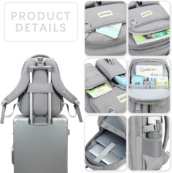 abshoo Large Heavy Duty Backpack For School College Bookbag Casual Multi Pocket Travel Backpacks