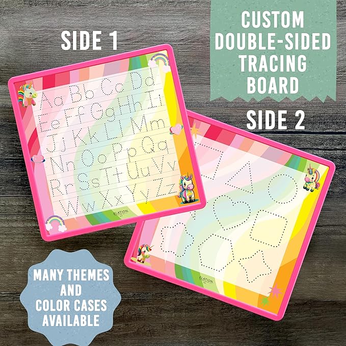 Kid's Name Tracing Board | Dry Erase Letter Tracing | Reusable Writing Practice Board | Personalized | Baby Unicorn Theme