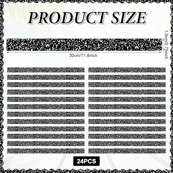 Colarr 24 Pcs Mini Magnetic Strips, 12" x 0.75" Composition Notebook Magnetic Borders for Classroom Whiteboard Magnet Border Strips Bulletin Board Borders for Office School Chalkboard Trim Decor