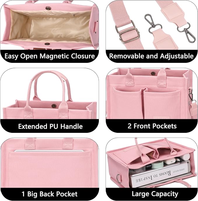 ZHMO Canvas Tote Bag for Women,Women's Bags Crossbody Bags Work Laptop Tote Bag Large Handbags Purse for Travel Nurse Teacher