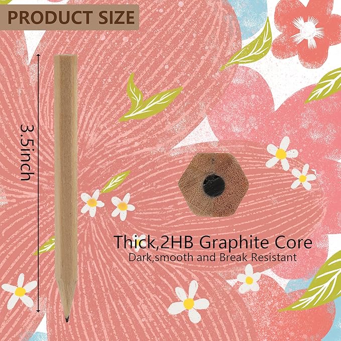 LUTER 24pcs Short Hexagon Pencils Mini Wood Pencils Hexagonal Pencils Short Wood Pencils Bulk for Preschoolers, Toddlers, Kindergarten, School, Home