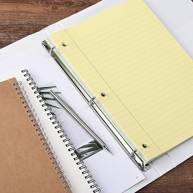 Mr. Pen- Colored Loose Leaf Paper Wide Ruled, 100 Sheets, 8” x 10.5”, 3- Hole Punched, Notebook Paper