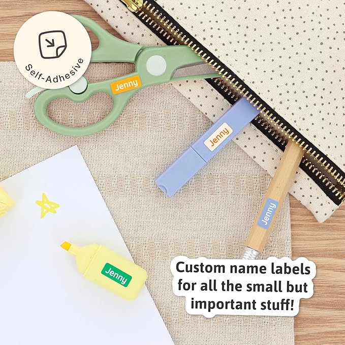 Mini Name Labels (175) - Custom Personalized Name Labels for Labeling Tiny Items, Washer and Dryer-Safe Waterproof Labels for Daycare, Preschool, and School - Stay Cool