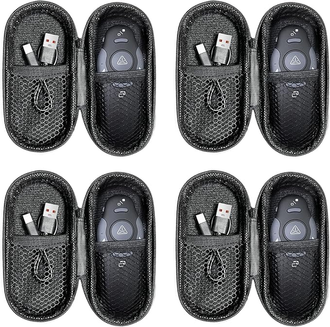 [4 Units] Presentation Clicker with 4 Cases: PowerPoint Wireless Presenter Remote USB Type C Rechargeable Red Laser Pointer Clickers Computer Project Mac PPT Slideshow Google Slide Advancer