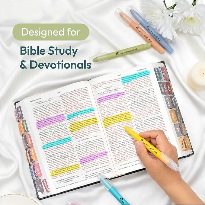 10 Pack Bible Safe Highlighters - Dusty Color, Wax Highlighters No Bleed, Scripture Markers for Journaling, Study Accessories and School Supplies
