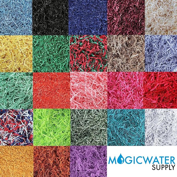 MagicWater Supply Soft & Thin Crinkle Cut Paper - 2 LB - Raspberry - Paper Shred Filler for Gift Wrapping, Basket Filling, Birthdays, Weddings, Anniversaries, Valentines Day, and other occasions