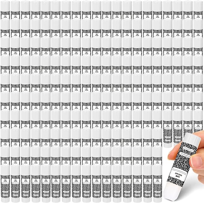 Zubebe 200 Pcs White Glue Stick Bulk Back to School Gifts First Day Sets 0.32 oz Washable Glue Stick for Crafts Home Classroom Prize Party Supplies Scrapbooking Crafting Supplies (Composition Book)