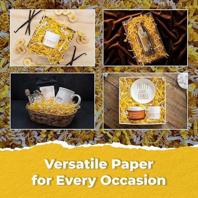 MagicWater Scented Crinkle Cut Paper - 2 oz - Sun Tan Lotion - Perfect for Shredded Paper Filler, Basket Filler, Gift Boxes, Bridesmaid Gifts, Christmas Stuffers & More – For All Occasions