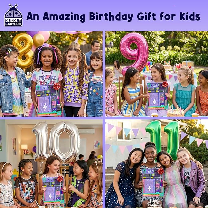 Girls Creative Gift Kit Ages 8-12 - DIY Journal Kit for Girls with Hard Cover by Rebel Girls, 10 9 Year Old Girl Birthday Gifts, Tweens and Teens Scrapbook Story Writing Activity with 50+ Accessories