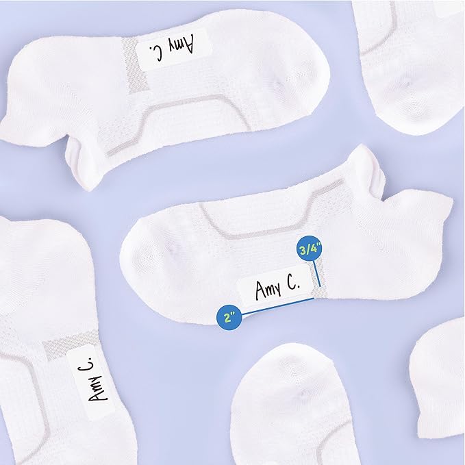 Writable Iron on Name Tags for Clothing 100pcs (Large) with Permanent Laundry Marker - Clothing Labels for Nursing Home & Daycare, Custom Fabric Labels for Clothes Washable Precut 2”x0.75”
