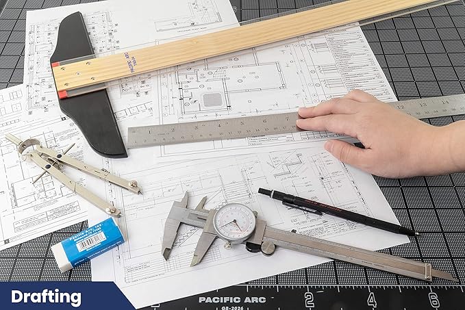 Pacific Arc 18 Inch Stainless Steel Ruler with Inch/Metric Conversion Table