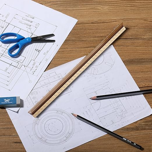 Mr. Pen- Architectural Scale Ruler, 12 inch, Gold, Aluminum Scale Ruler for Blueprints, Gift