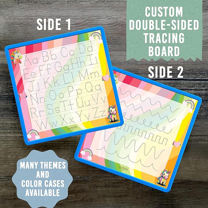 Kid's Name Tracing Board | Dry Erase Letter Tracing | Reusable Writing Practice Board | Personalized | Baby Unicorn Theme
