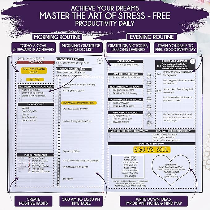 Law of Attraction Planner and Manifestation Journal - A 30 Day Journey Manifesting Your Dream Life, Goal, Positivity, Affirmation & Happiness | Daily Guided & Gratitude Journal, Foldable Vision Board