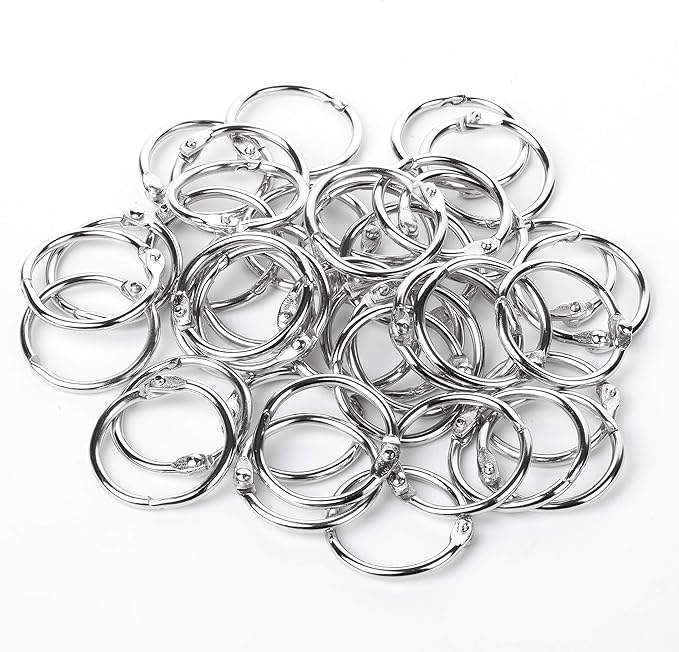 Mr. Pen- Loose Leaf Binder Book Rings, 1 Inch, 40 Pack, Metal Binder Rings for Index Cards, Keychains, School, Home, Office, Silver