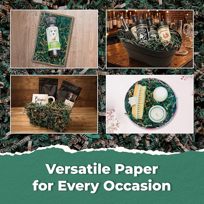 MagicWater Scented Crinkle Cut Paper - 2 oz - Pine - Perfect for Shredded Paper Filler, Basket Filler, Gift Boxes, Bridesmaid Gifts, Christmas Stuffers & More – For All Occasions