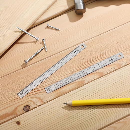 Mr. Pen- Machinist Ruler, 6 Inch, 2 Pack, Stainless Steel Imperial, Precision Measuring Tool, 1/10, 1/100, 1/32, 1/64 Inch Graduation for Engineering, Carpentry, Drafting, Office, School