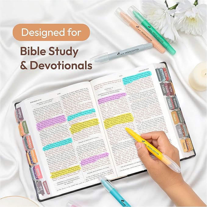 10 Pack Bible Safe Highlighters - Vintage Color, Wax Highlighters No Bleed, Scripture Markers for Journaling, Study Accessories and School Supplies