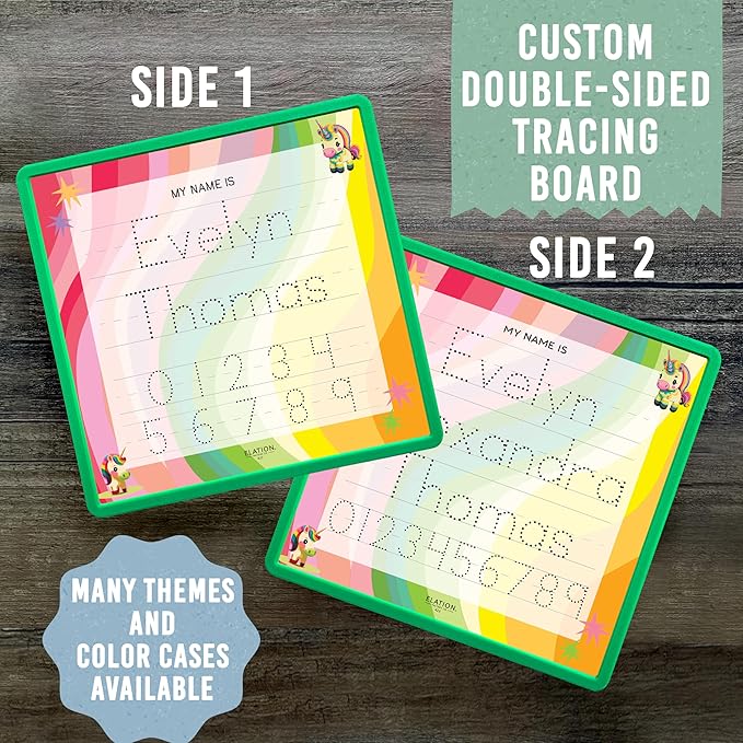 Kid's Name Tracing Board | Dry Erase Letter Tracing | Reusable Writing Practice Board | Personalized | Baby Unicorn Theme