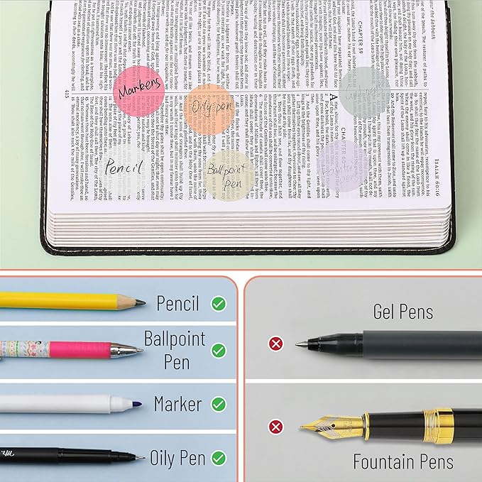 Mr. Pen- Round Transparent Sticky Notes, 1.1” Diameter, 14 Pads, 560 Sheets, Colorful, Water-Resistant See-Through Sticky Notes & Fineliner, Smooth Writing, Note Tabs for Bible Journaling, Studying