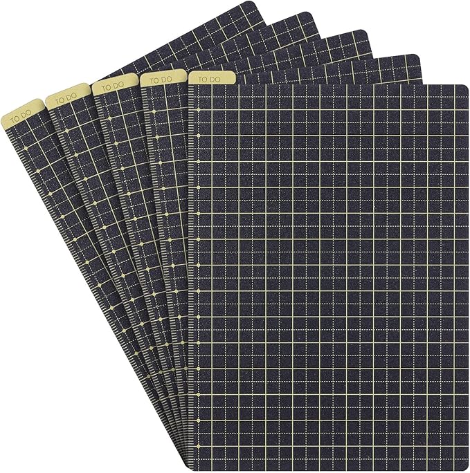 Thenshop 5 Pack A5 Yellow Pencil Board Reusable Notebook Accessory, Flexibility Layout Grids Board with Ruler Scale