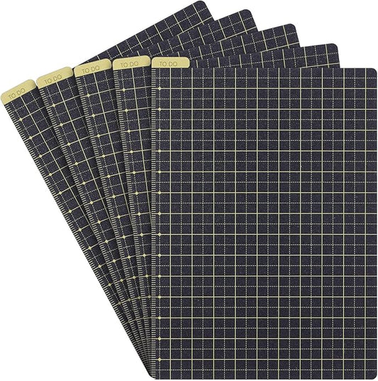 Thenshop 5 Pack A5 Yellow Pencil Board Reusable Notebook Accessory, Flexibility Layout Grids Board with Ruler Scale