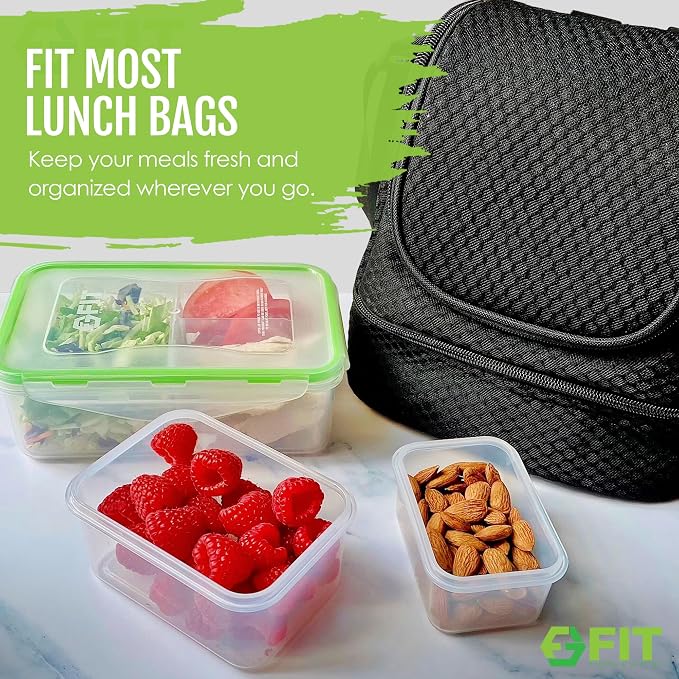 Bento Boxes for Kids and Adults, BPA-Free Lunch Containers, Clear, 7 Pack | Lunch Box Meal Prep Containers with Lids, Snack Boxes, Airtight Lid, Dishwasher Freezer Microwave Safe, 3×39oz, 2×17oz, 2×6oz