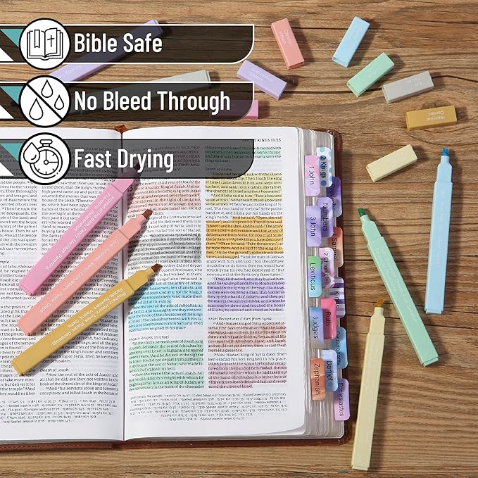 Mr. Pen- Bible Highlighters with Color-Coding System, 8 Pack, Soft Chisel Tip, Aesthetic Highlighters Assorted Colors, Fast Drying Bible Markers No Bleed Through for Journaling and Underlining
