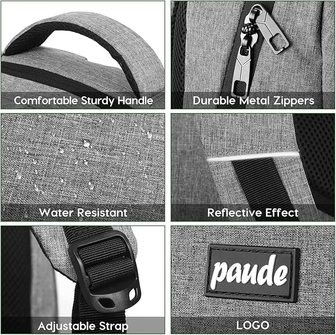 Paude Backpack School,17.3 Inch Travel Laptop Backpack,Bookbag for Teen Boys College Backpack with USB Charging Port,Waterproof