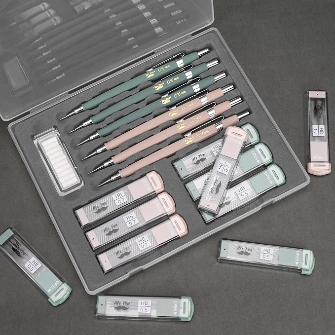 Mr. Pen- Mechanical Pencil Set with Lead and Eraser Refills, 6 Pack | 2 Sizes, 0.5 and 0.7mm, Sketching Pencils, Drafting Pencil, Drawing Mechanical Pencils