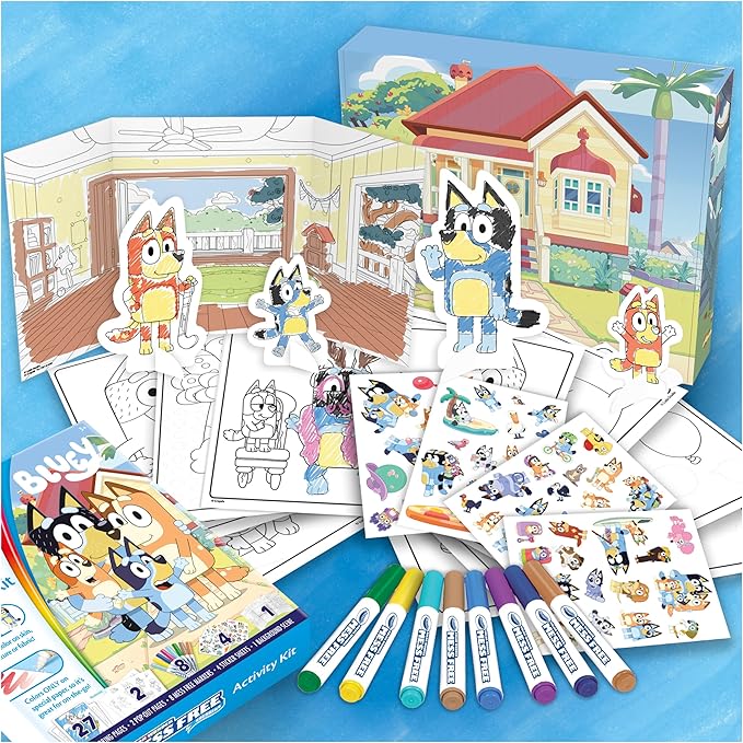 Crayola Color Wonder Bluey Activity Kit, Mess Free Coloring for Toddlers, Gifts for Kids, Art Set for Kids, Plane Essential, Bluey Toys, 3+