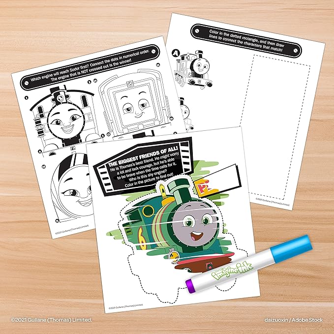 Thomas All Engines Go 20 Page Imagine Ink Coloring Book with 1 Mess Free Marker