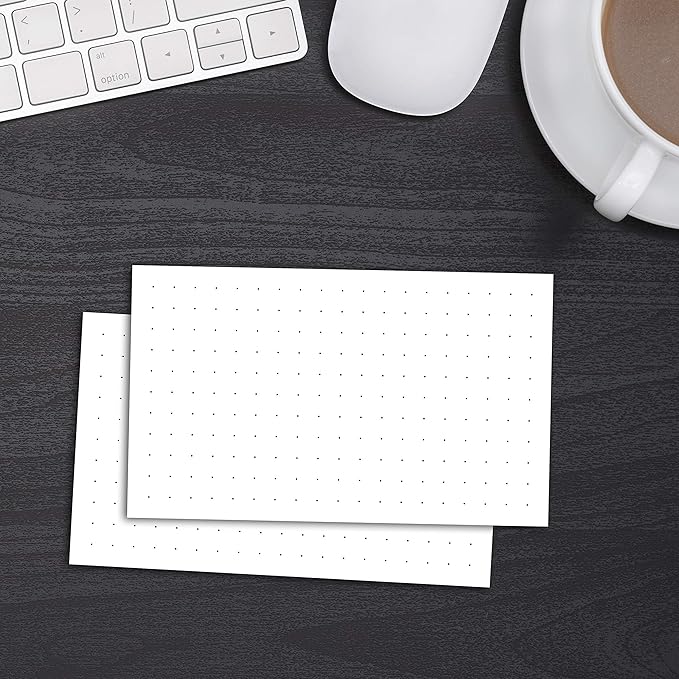 Home Advantage Set of 50 Dot Grid Graph Index Cards (3-x-5-inch)