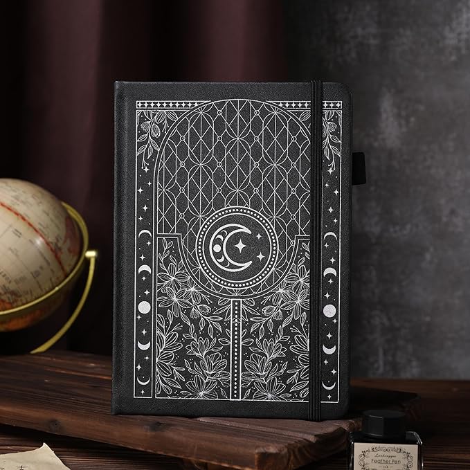 TIEFOSSI Dotted Journal Notebook, 160gsm 256 Numbered Thick Paper, A5 Hardcover Dotted Grid Diary for Women Men Work Writing, Journaling, Drawing, 5.8 x 8.3 in