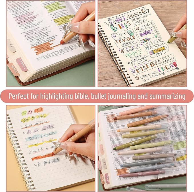 Mr. Pen- No Bleed Gel Highlighters, Soft & Muted Colors, 16 Pack, Bible Highlighters and Pens No Bleed, Bible Markers for Study, Journaling, School Supplies and Accessories