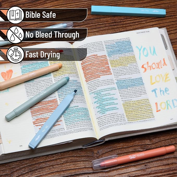 Mr. Pen- Aesthetic Highlighters and Gel Highlighters, 8 Pack | Pastel Color Bible Highlighter No Bleed, No Bleed Highlighter for Bibles, Fast Dry for Bible Journaling, Planner