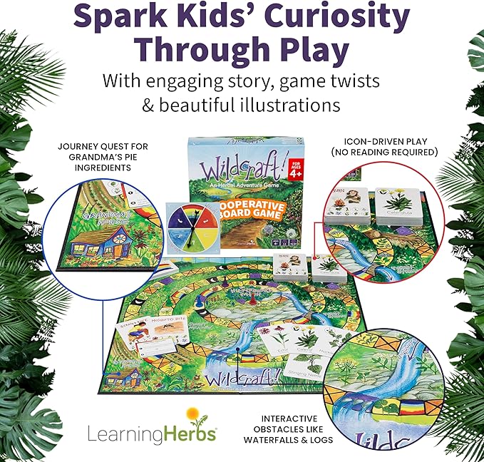 Wildcraft! Board Game – Cooperative Educational Board Game for Kids 4–6 & Families – Nature & Herb Learning Game – Family Board Games for Kids – Herbal Adventure Cooperative Game