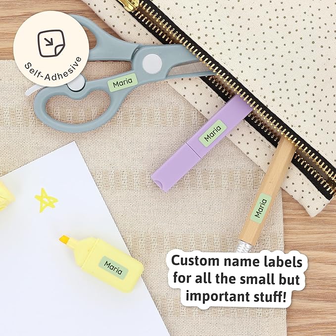Mini Name Labels (175) - Custom Personalized Name Labels for Labeling Tiny Items, Washer and Dryer-Safe Waterproof Labels for Daycare, Preschool, and School - Light Green