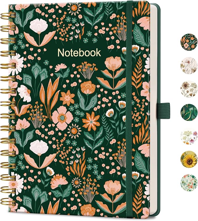 AHGXG Spiral Journal Notebook, 160 Lined Pages, A5 Size (5.7'' x 8.3'')