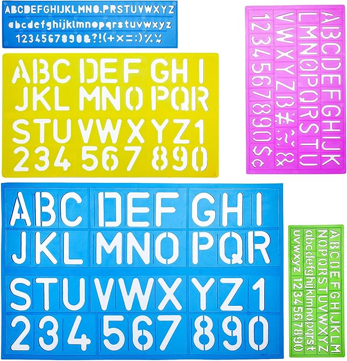 Mr. Pen Letters and Numbers Alphabet Templates, Letter Stencils, Pack of 5