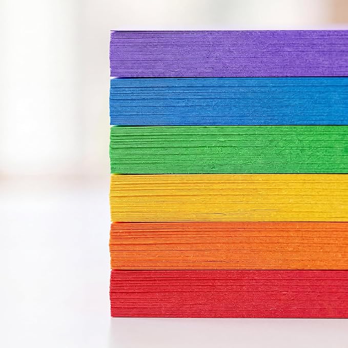 Colored Index Cards 3x5 Inch with Ring - 288 Count Neon Colored Ruled Index Flash Cards for Studying, Lined Index Note Cards 3x5 Flashcards, Notecards 3 x 5 Lined Small Index Cards Ruled 6 Pack of 48