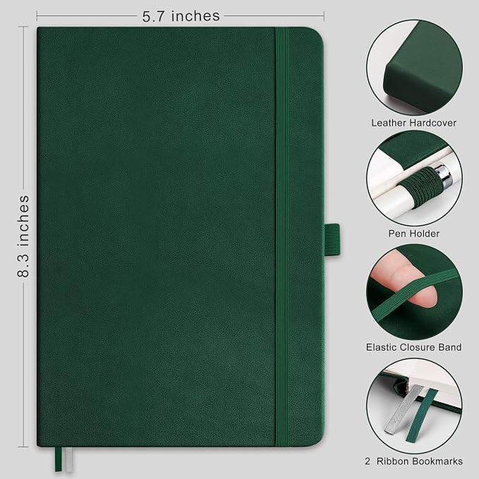 AHGXG Lined Journal Notebook, 160 Numbered Pages, A5 Size (5.7'' x 8.3'')